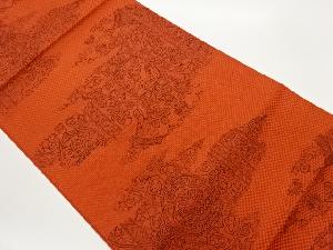 本場筑前博多雲に幾何学模様織出し名古屋帯